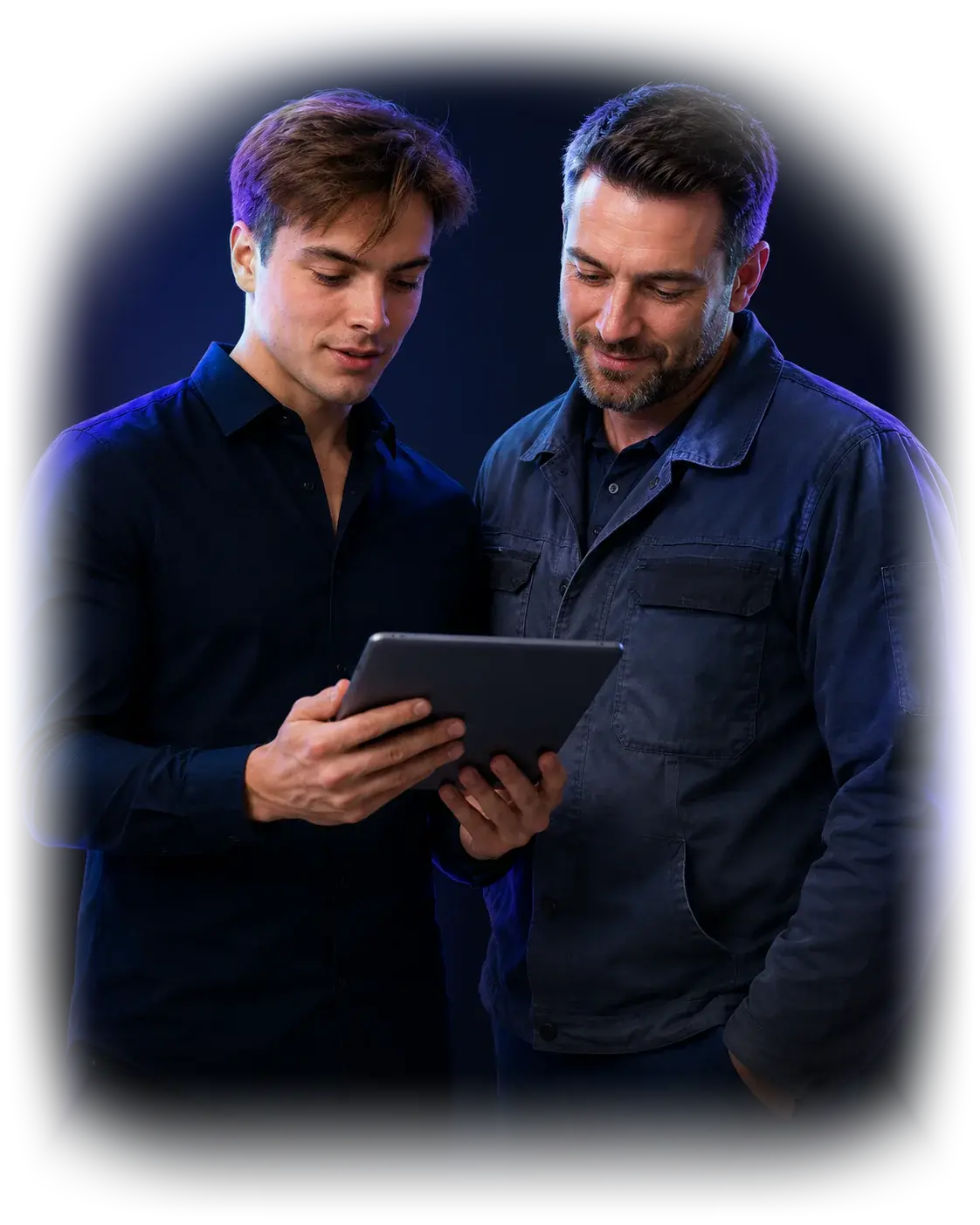 Beratung zum Website-Projekt am Tablet